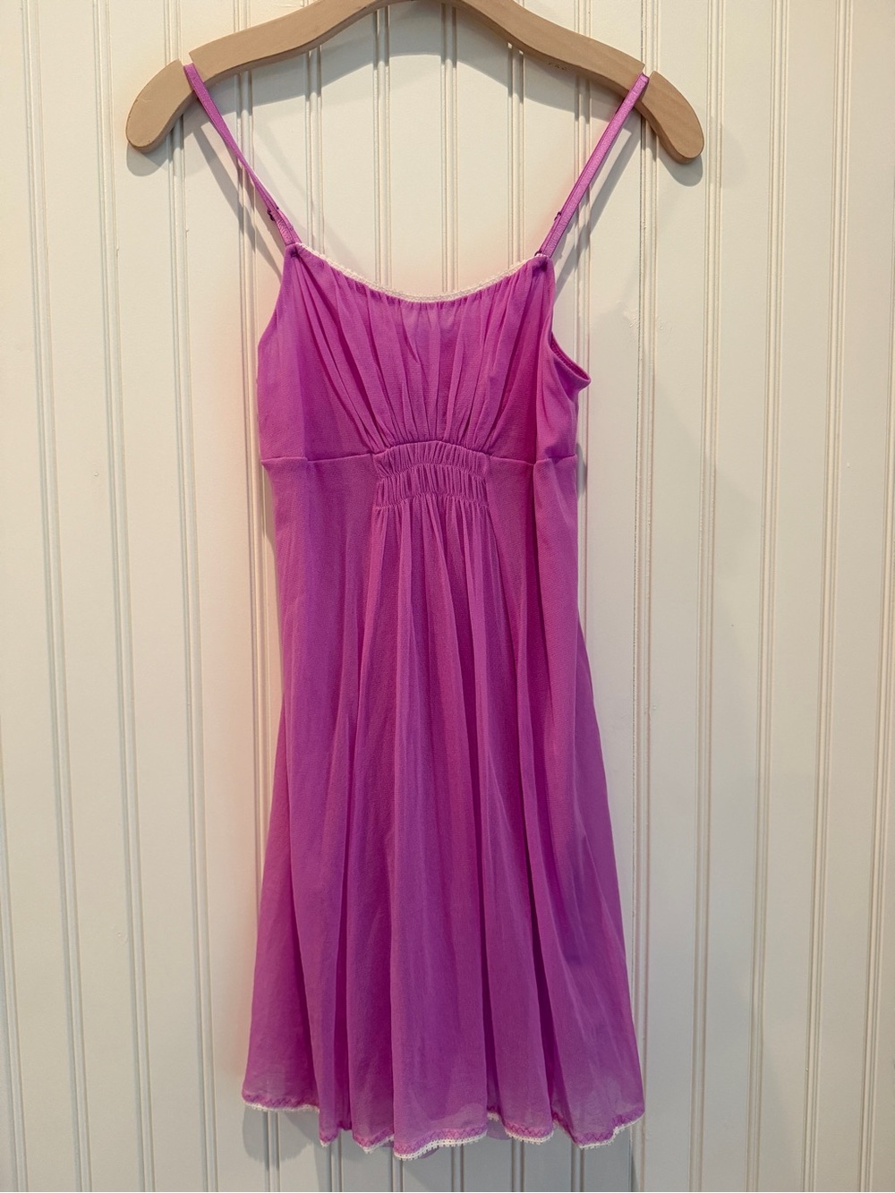 On Gossamer Fuchsia Spaghetti-Strap Chiffon Dress